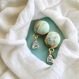 Dainty Green Matte Stone Effect CZ